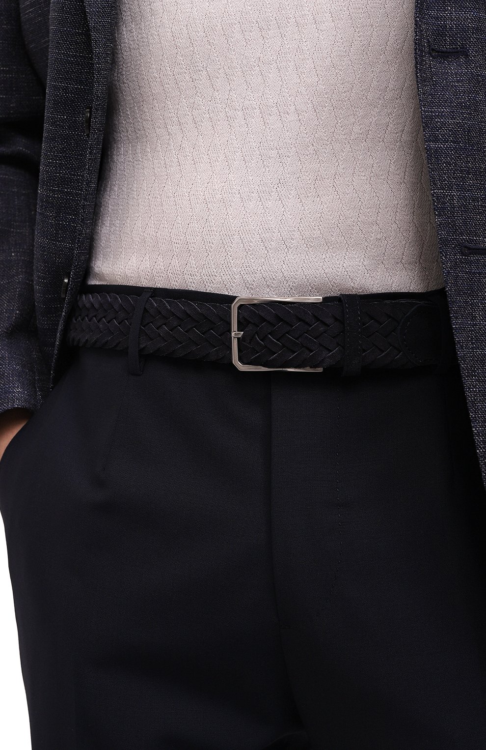 Замшевый ремень CANALI темно-синего цвета по цене 36850 руб., арт. 50C/KB00440, фото 2 Замшевый ремень CANALI, арт. 50C/KB00440, фото 2