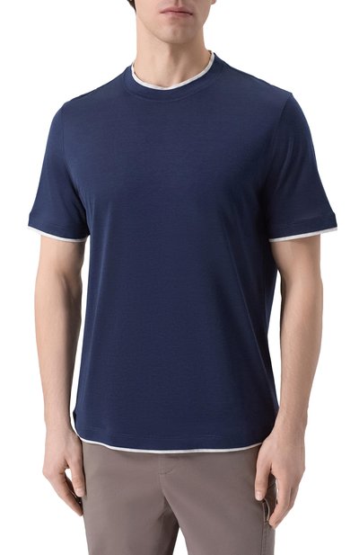 Футболка из шелка и хлопка BRUNELLO CUCINELLI, арт. MD8217427W, фото 3