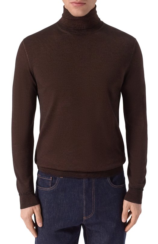 Шерстяная водолазка Andrea Campagna M5625-6301 Коричневый  M5625-6301 Фото 3