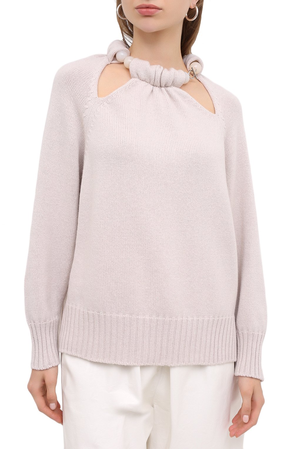 Шерстяной пуловер JIL SANDER светло-розового цвета по цене 106500 руб., арт. JSPR754061-WRY21058, фото 3 Шерстяной пуловер JIL SANDER, арт. JSPR754061-WRY21058, фото 3