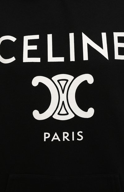 Худи из хлопка и кашемира CELINE черного цвета по цене 104500 руб., арт. 2Y528450I, фото 5 Худи из хлопка и кашемира CELINE, арт. 2Y528450I, фото 5