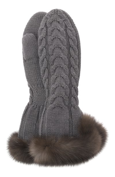 Женские утепленные варежки с отделкой из соболя BLACK SABLE, арт. BS-ACSKV-EB