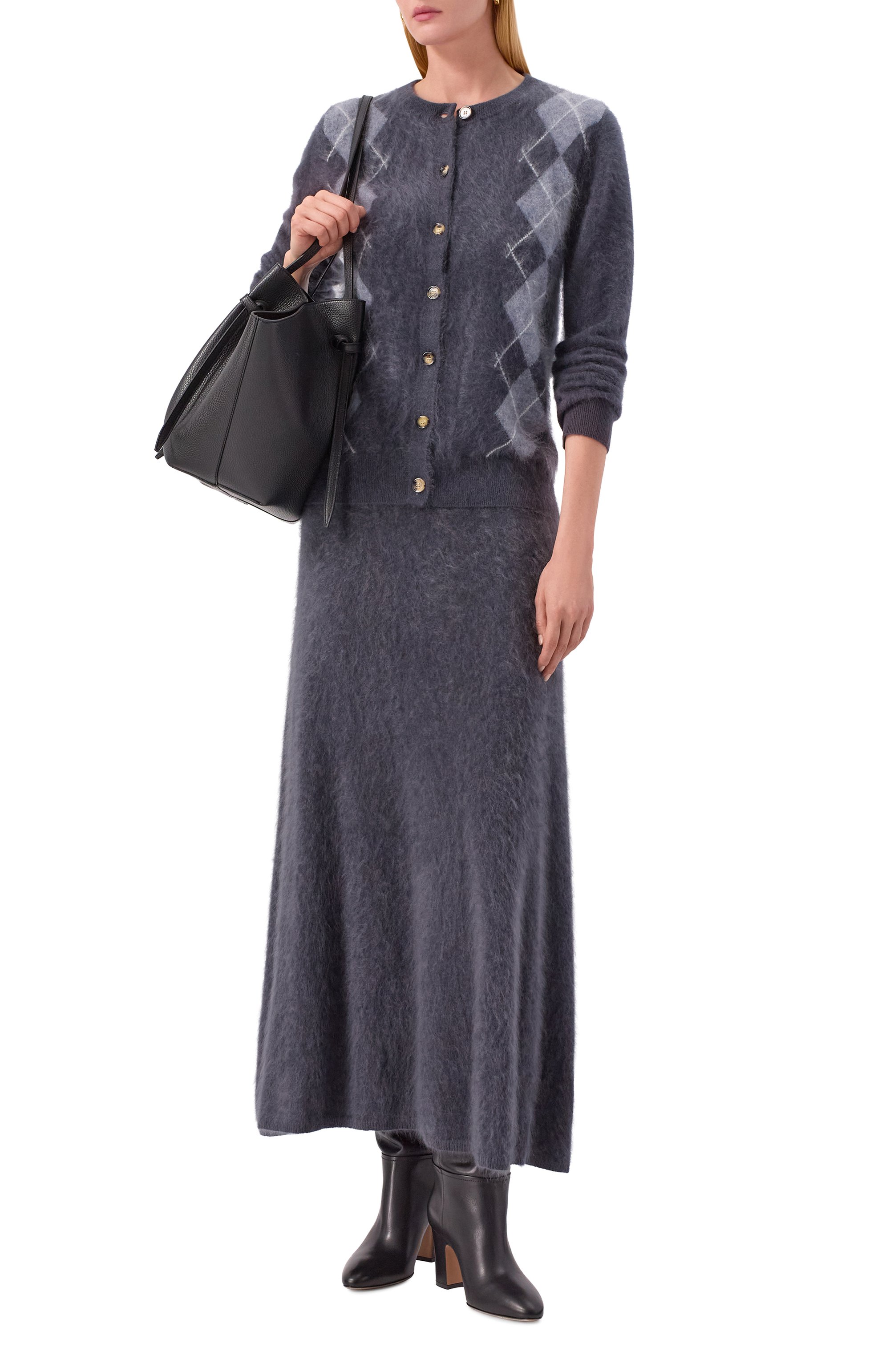 Кашемировая юбка ARCH4 темно-серого цвета по цене 66700 руб., арт. KNSK2598, фото 2 Кашемировая юбка ARCH4, арт. KNSK2598, фото 2