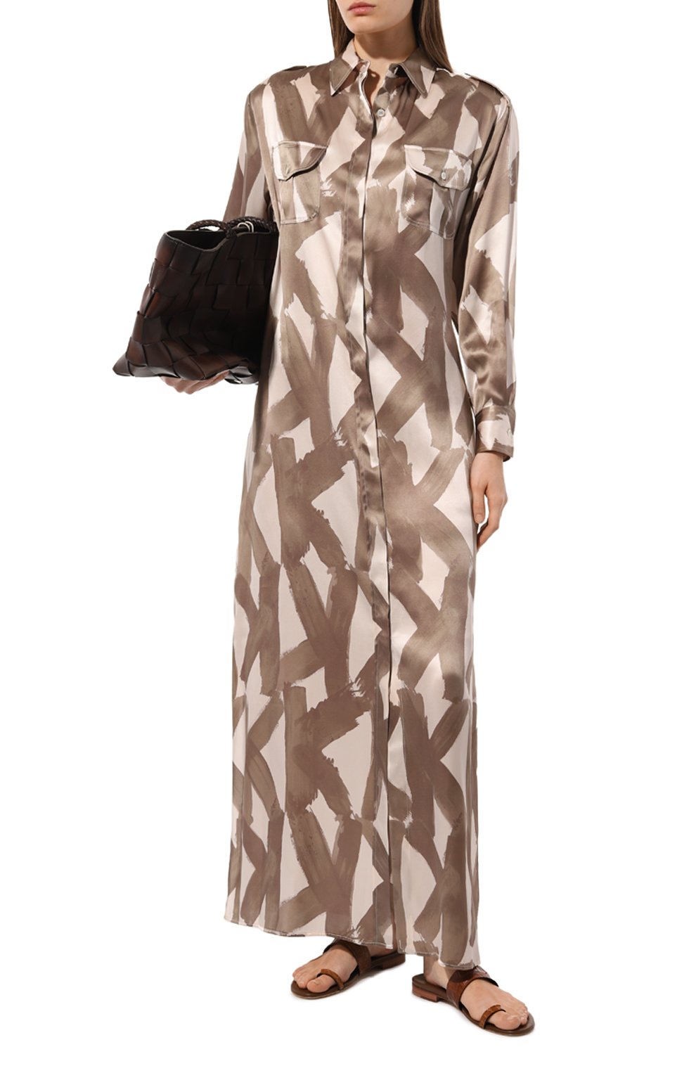 Атласное платье KITON, арт. D47H321K0978C_D47T321K0978C_D47Z321K0978C, фото 2