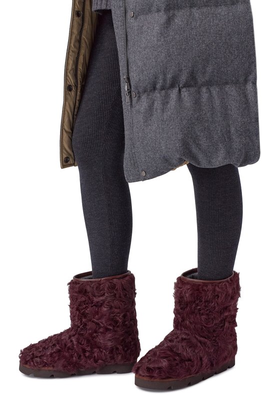 Полусапоги из овчины Brunello Cucinelli MZCHG3122 Бордовый  MZCHG3122 Фото 2
