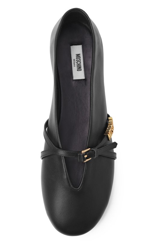 Кожаные балетки Moschino MA11050C10/MA0 Чёрный  MA11050C10/MA0 Фото 6