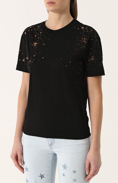 Футболка с прозрачными вставками в виде звезд STELLA MCCARTNEY, арт. 342365/SJW35, фото 3