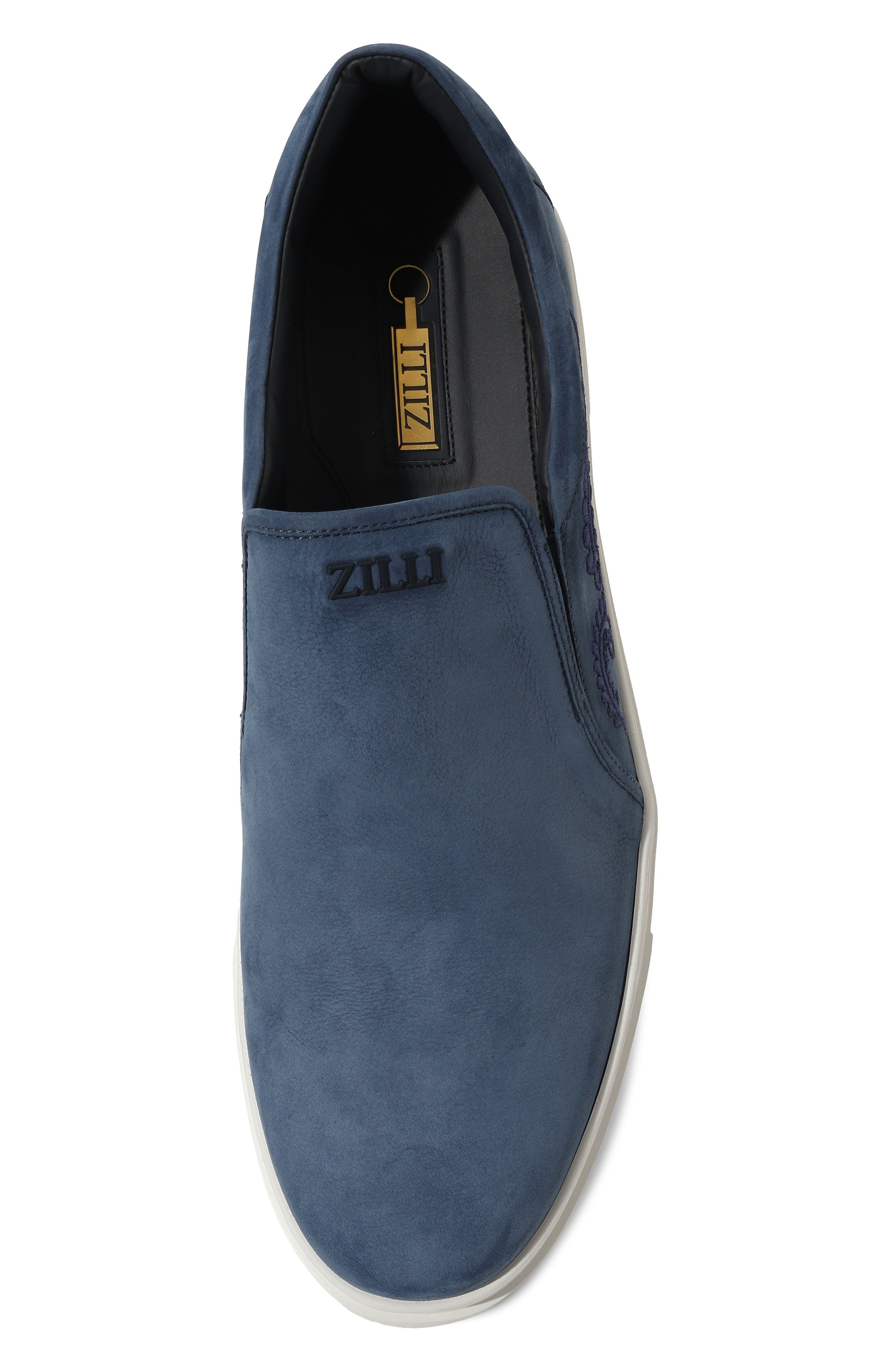 Замшевые слипоны ZILLI синего цвета по цене 113000 руб., арт. H0095AM1003VHH001, фото 6 Замшевые слипоны ZILLI, арт. H0095AM1003VHH001, фото 6