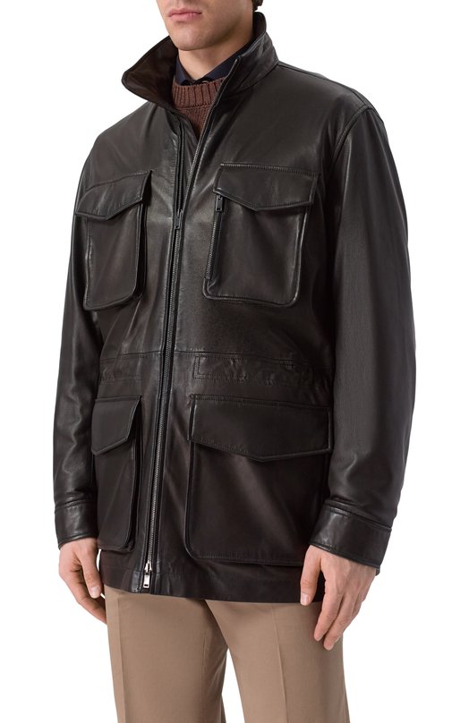 Кожаная куртка MVST 54200 Чёрный  54200 Фото 3