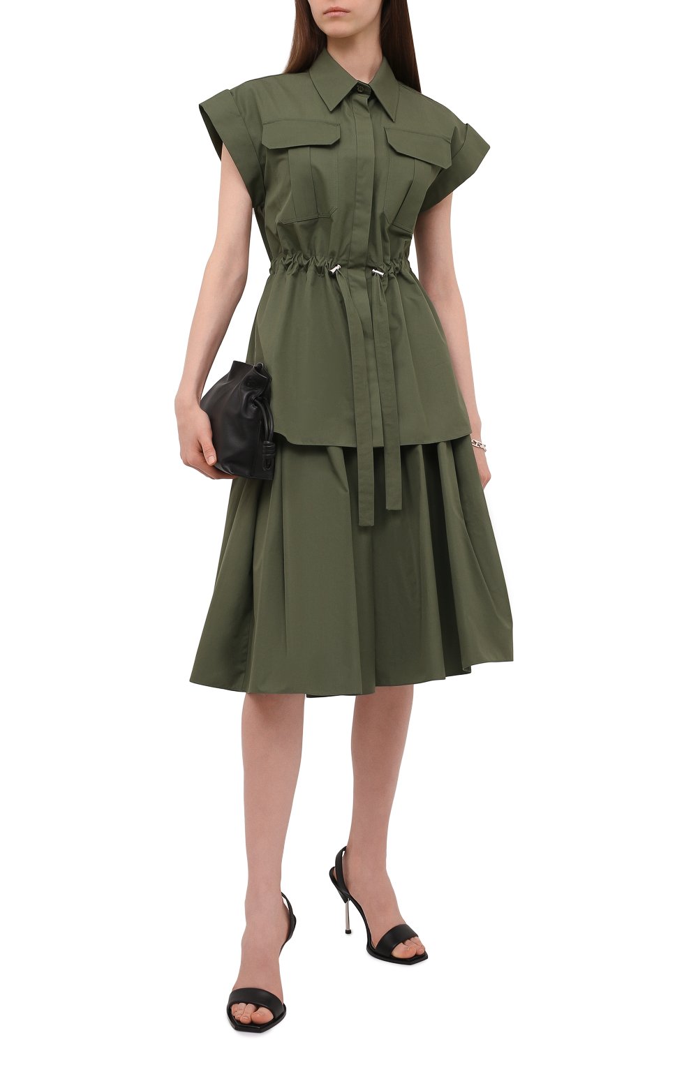 Хлопковая рубашка ALEXANDER MCQUEEN хаки цвета по цене 94950 руб., арт. 666320/QAAAY, фото 2 Хлопковая рубашка ALEXANDER MCQUEEN, арт. 666320/QAAAY, фото 2