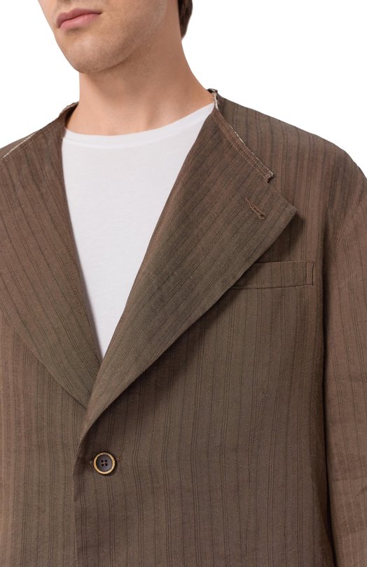 Пиджак изо льна и вискозы Uma Wang UM6507_1 Коричневый  UM6507_1 Фото 5