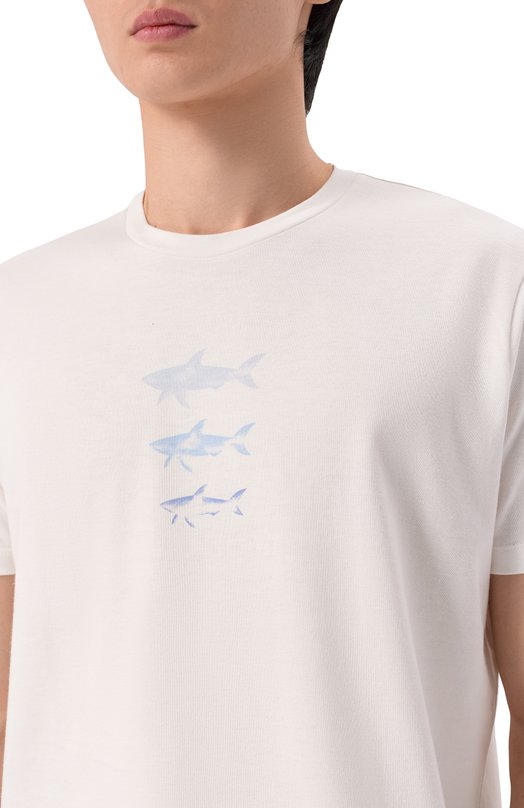Хлопковая футболка Paul&Shark 26411048_001 Белый  26411048_001 Фото 5