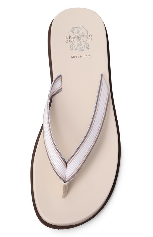 Текстильные шлепанцы Brunello Cucinelli MZUNAVH315 Белый  MZUNAVH315 Фото 6