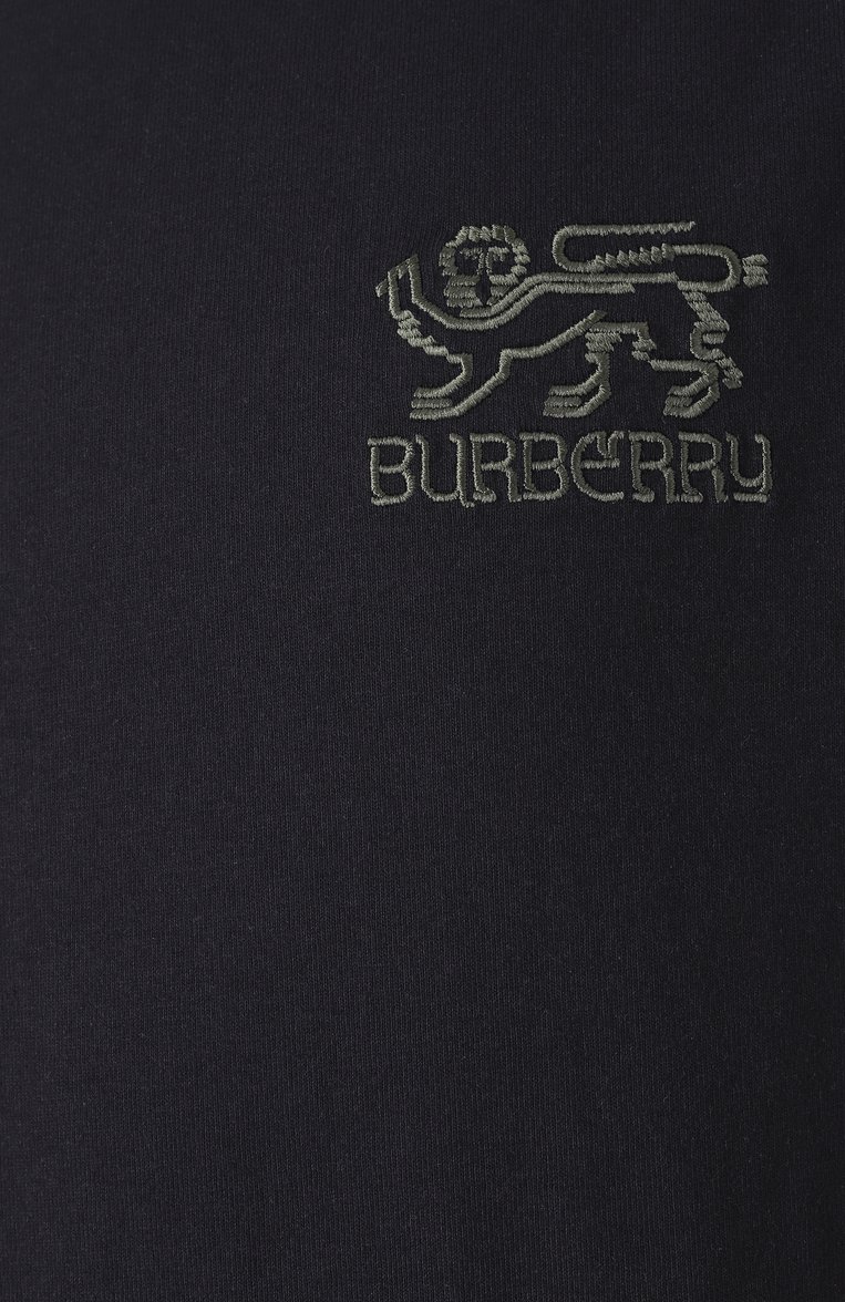 Мужская хлопковая футболка BURBERRY черного цвета, арт. 8102898 | Фото 6 (Рукава: Короткие; Материал внешний: Хлопок; Длина (для топов): Стандартные; Принт: Без принта; Стили: Кэжуэл; Кросс-КТ: Джерси; Мужское Кросс-КТ: Футболка-одежда)