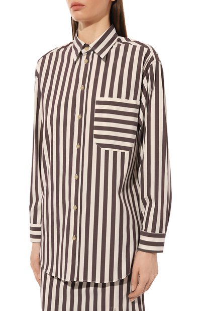 Хлопковая рубашка ERIKA CAVALLINI коричневого цвета по цене 46500 руб., арт. S3/P/P3SJ22, фото 3 Хлопковая рубашка ERIKA CAVALLINI, арт. S3/P/P3SJ22, фото 3