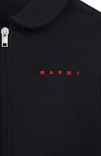 Хлопковая толстовка MARNI темно-синего цвета по цене 19600 руб., арт. M01879/M00XC, фото 3 Хлопковая толстовка MARNI, арт. M01879/M00XC, фото 3
