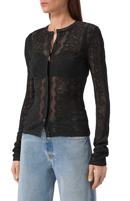 Кардиган из шелка и вискозы Dolce & Gabbana FXVD1T/JBS0A Чёрный  FXVD1T/JBS0A Фото 3