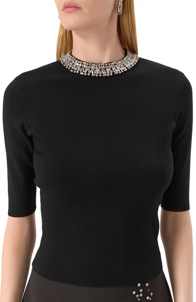 Топ с отделкой стразами LIU JO, арт. CA5107MS99E, фото 5