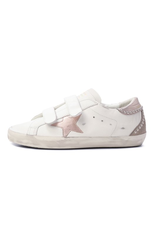 Кожаные кеды Old School LTD Golden Goose Deluxe Brand GWF00177.F007267 Белый  GWF00177.F007267 Фото 4