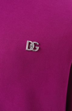 Женский хлопковая толстовка DOLCE & GABBANA сиреневого цвета, арт. F9R80T/GDCDR | Фото 6 (Материал сплава: Проставлено; Драгоценные камни: Проставлено; Длина (для топов): Стандартные; Рукава: Длинные; Женское Кросс-КТ: Кардиган-одежда; Стили: Спорт-шик; Материал внешний: Хлопок)