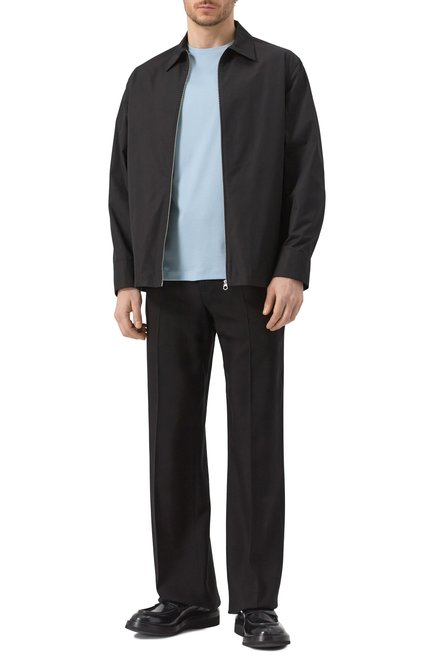 Мужская хлопковая футболка GIORGIO ARMANI голубого цвета, арт. 6LSM90/SJTKZ | Фото 2 (Драгоценные камни: Проставлено; Материал сплава: Проставлено; Материал внешний: Хлопок; Длина (для топов): �Стандартные; Рукава: Короткие)