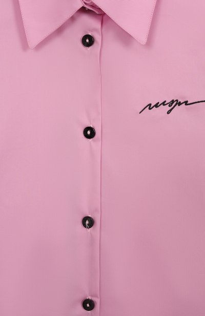 Хлопковая рубашка MSGM KIDS розового цвета по цене 13850 руб., арт. S5MSJGSI269, фото 3 Хлопковая рубашка MSGM KIDS, арт. S5MSJGSI269, фото 3