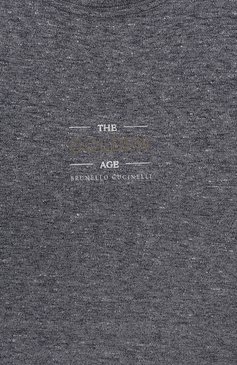 Футболка изо льна и хлопка BRUNELLO CUCINELLI, арт. BW835T148A, фото 3