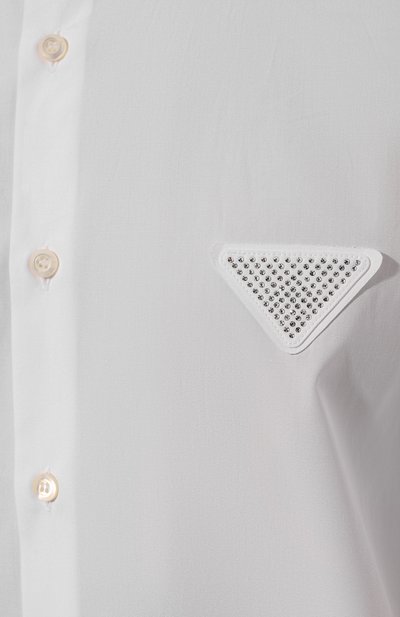 Хлопковая сорочка PRADA белого цвета по цене 180000 руб., арт. UCN420-1LZC-F0009-221, фото 5 Хлопковая сорочка PRADA, арт. UCN420-1LZC-F0009-221, фото 5