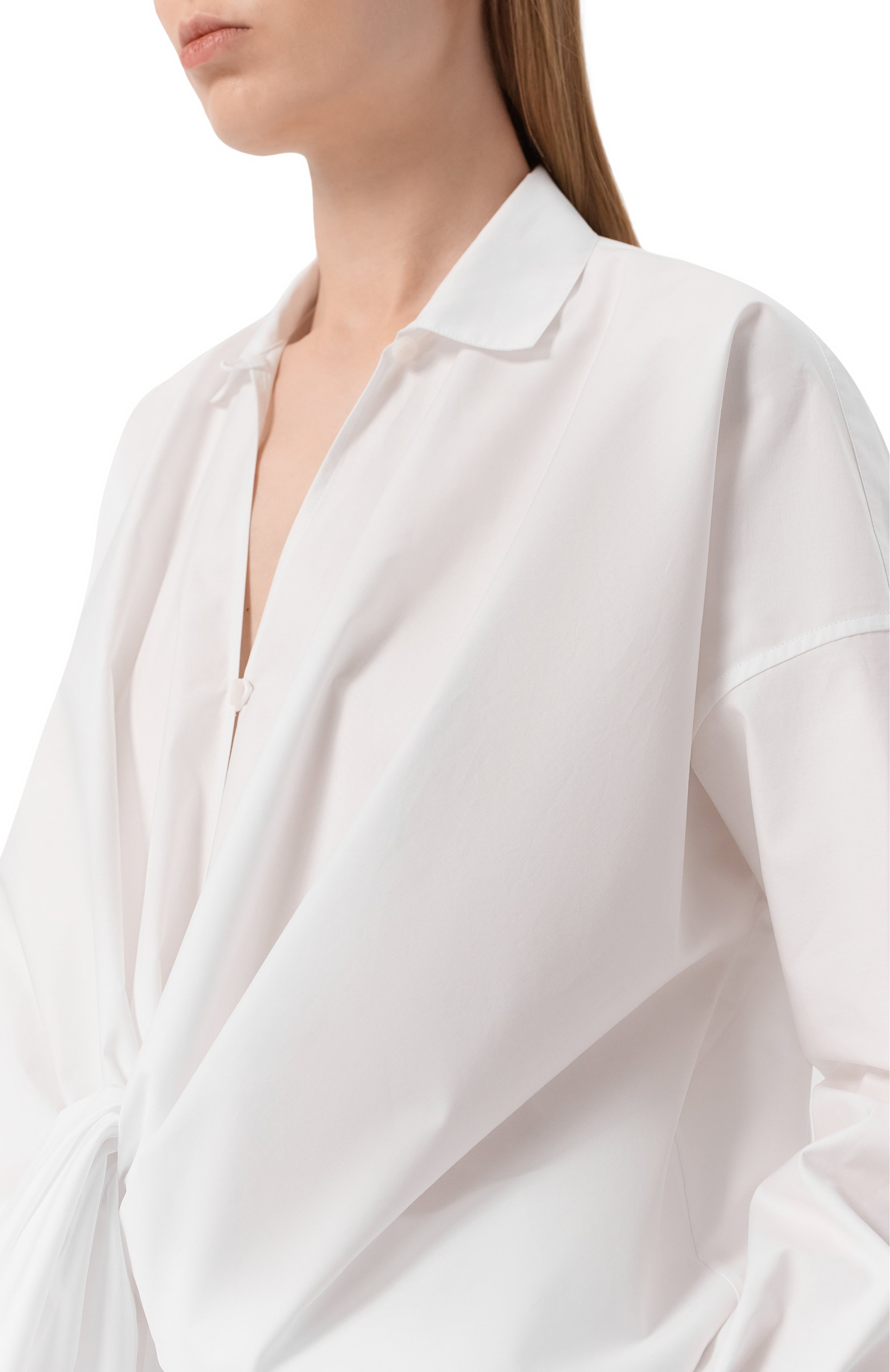 Хлопковая рубашка DARKPARK белого цвета по цене 67950 руб., арт. WSH33 FAC162/R0MY-LIGHT C0TT0N P0PELINE DRAP SHIRT, фото 5 Хлопковая рубашка DARKPARK, арт. WSH33 FAC162/R0MY-LIGHT C0TT0N P0PELINE DRAP SHIRT, фото 5