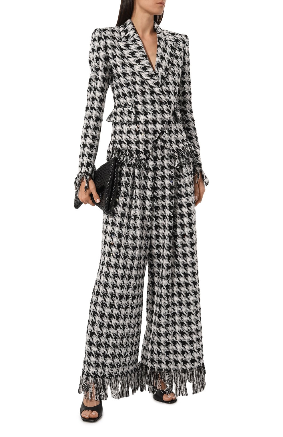 Твидовые брюки GIUSEPPE DI MORABITO черно-белого цвета по цене 170500 руб., арт. 02SSPA097C 02300, фото 2 Твидовые брюки GIUSEPPE DI MORABITO, арт. 02SSPA097C 02300, фото 2