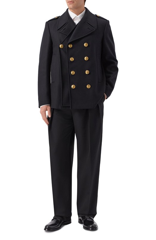 Шерстяное пальто Dolce & Gabbana G053DT/FU293 Чёрный  G053DT/FU293 Фото 2