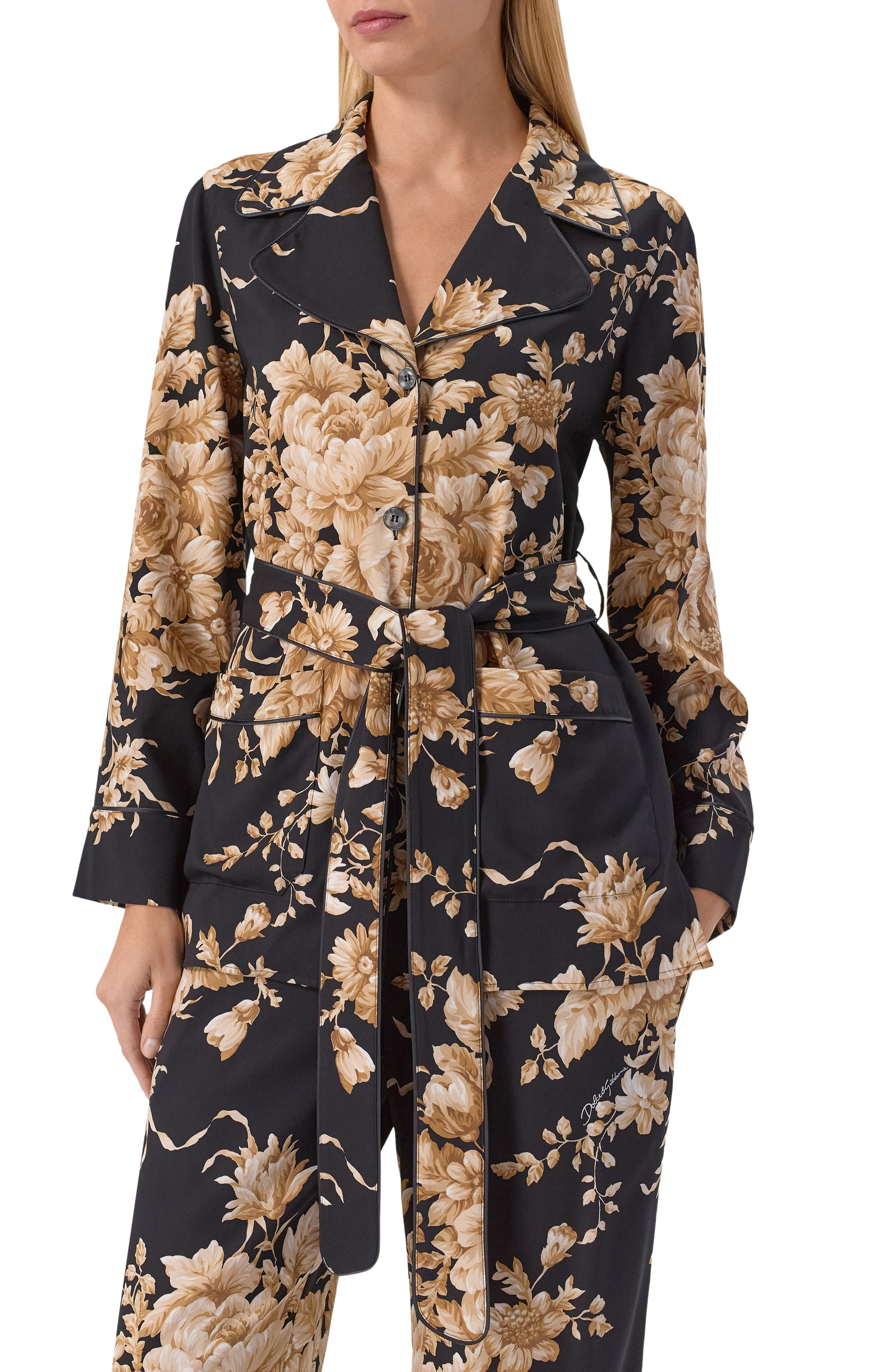 Шелковая блузка DOLCE & GABBANA черного цвета по цене 297000 руб., арт. F5Q03T/FSA7Y, фото 3 Шелковая блузка DOLCE & GABBANA, арт. F5Q03T/FSA7Y, фото 3