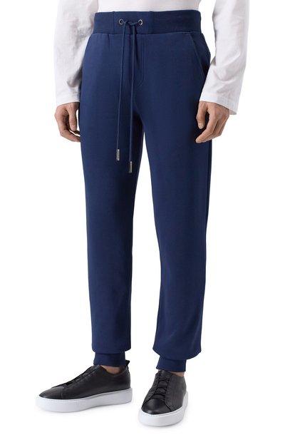 Хлопковые джоггеры ICEBERG темно-синего цвета по цене 26350 руб., арт. B021/6317, фото 3 Хлопковые джоггеры ICEBERG, арт. B021/6317, фото 3