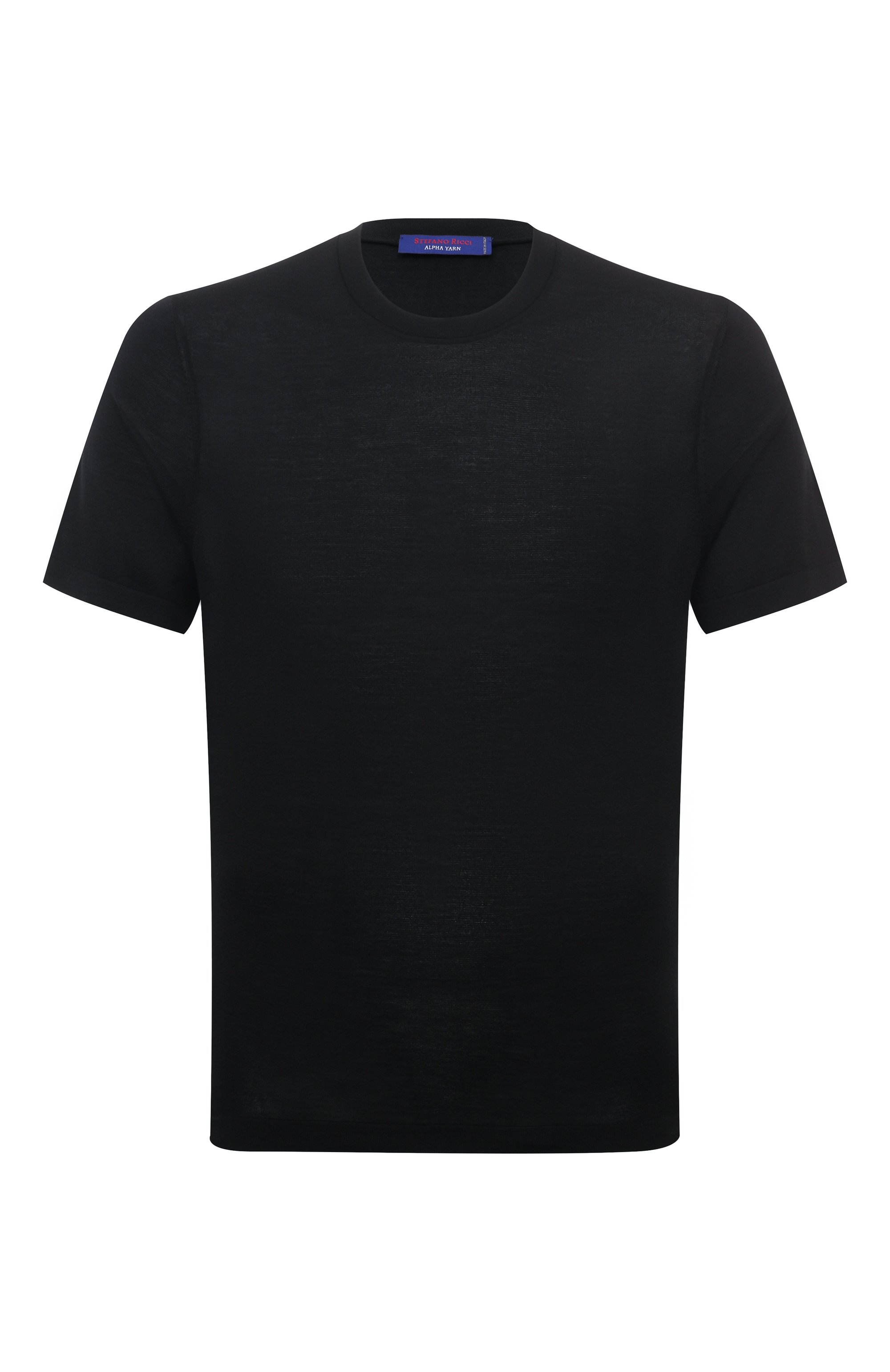 Кашемировая футболка STEFANO RICCI темно-синего цвета по цене 99500 руб., арт. W515000G10/W24101, фото 1 Кашемировая футболка STEFANO RICCI, арт. W515000G10/W24101, фото 1