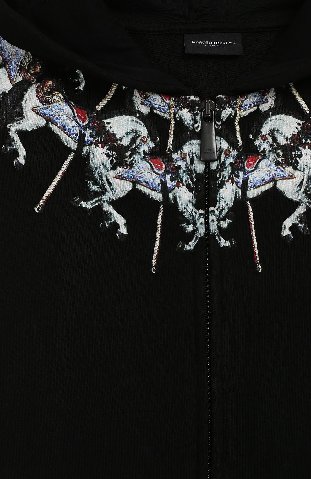 Хлопковая толстовка MARCELO BURLON KIDS OF MILAN черного цвета по цене 29150 руб., арт. 20E/B/MB/2204/0020/8-14Y, фото 3 Хлопковая толстовка MARCELO BURLON KIDS OF MILAN, арт. 20E/B/MB/2204/0020/8-14Y, фото 3