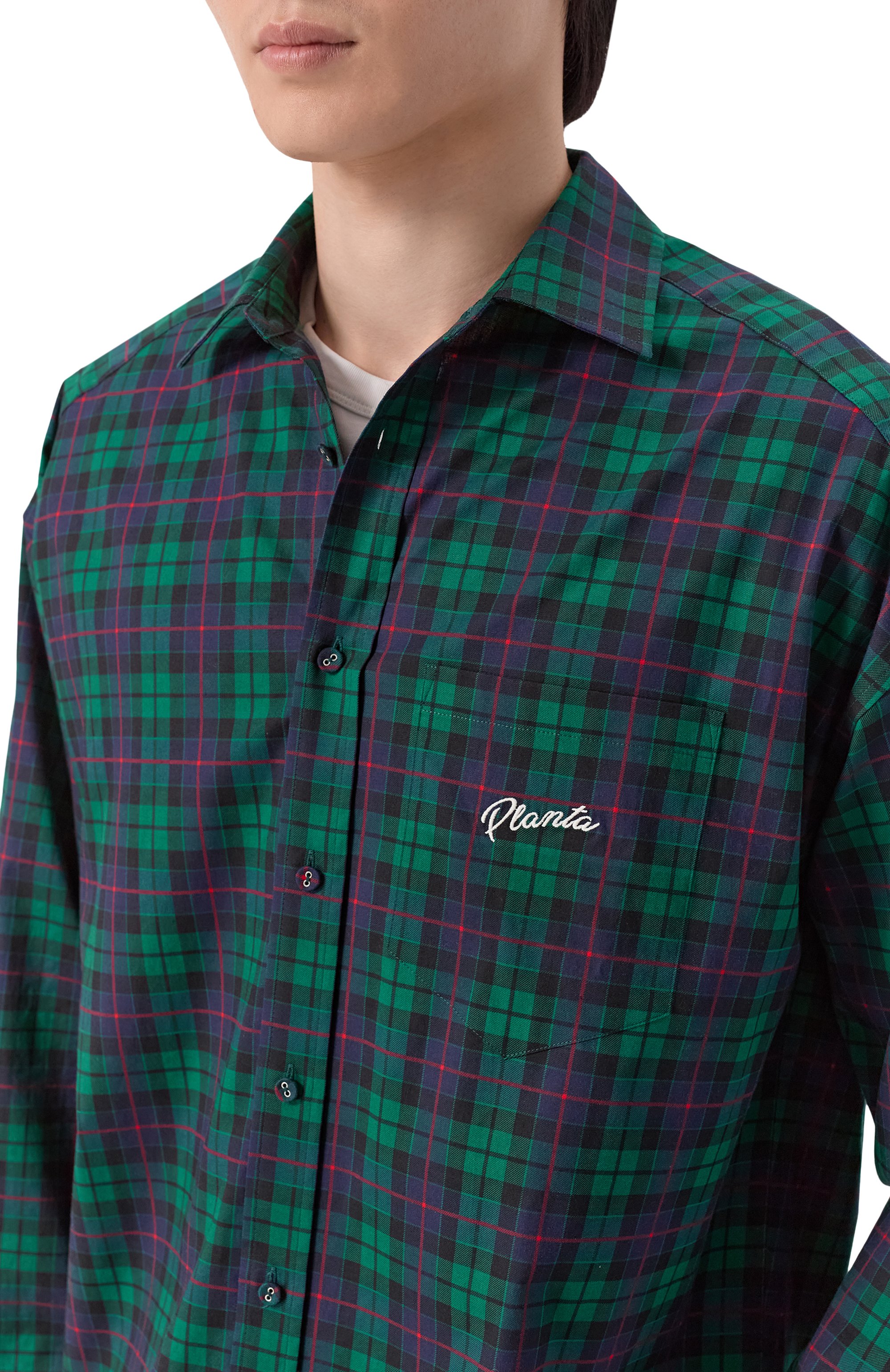 Хлопковая рубашка PLANTA ROSA зеленого цвета по цене 24500 руб., арт. PR/PJ2003, фото 6 Хлопковая рубашка PLANTA ROSA, арт. PR/PJ2003, фото 6