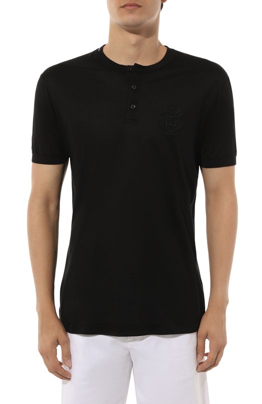 Шелковая футболка Dolce & Gabbana G8QK3Z/FU75F Чёрный  G8QK3Z/FU75F Фото 3