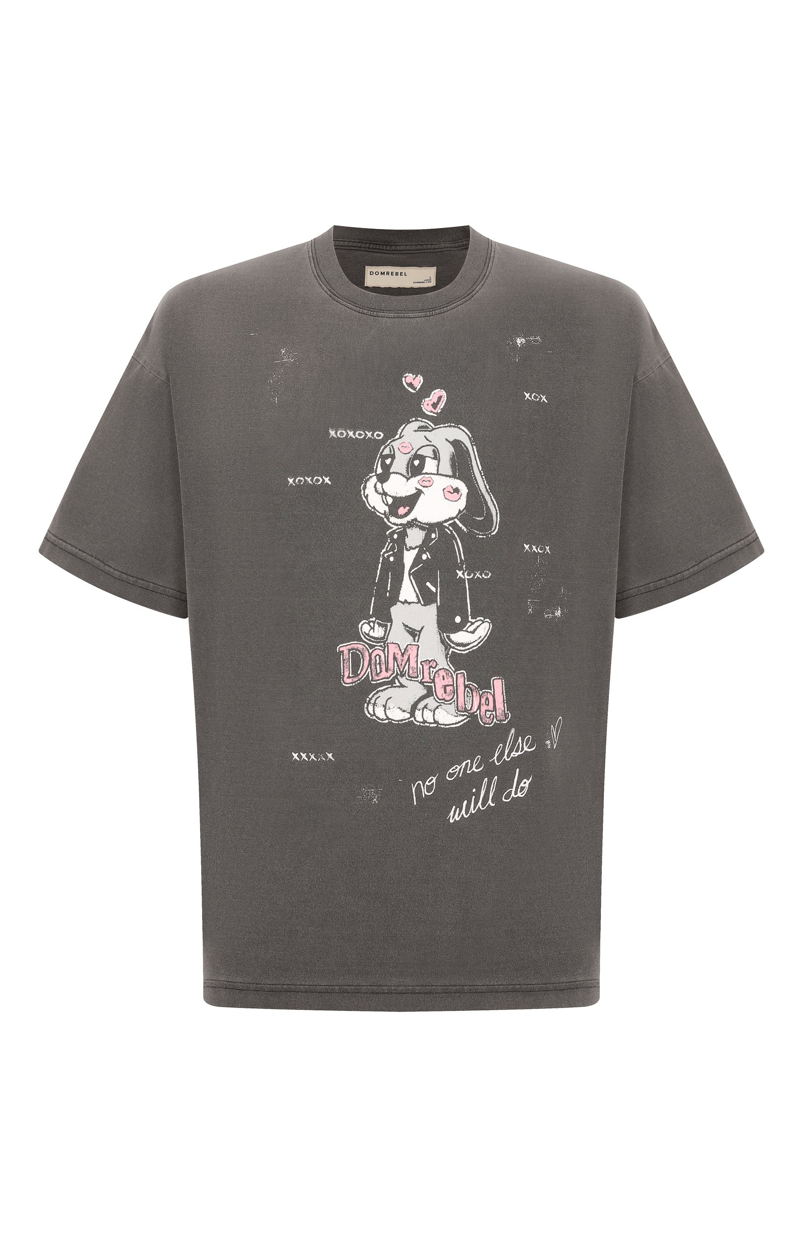 Хлопковая футболка DOMREBEL темно-серого цвета по цене 22100 руб., арт. M SMITTEN/T-SHIRT, фото 1 Хлопковая футболка DOMREBEL, арт. M SMITTEN/T-SHIRT, фото 1
