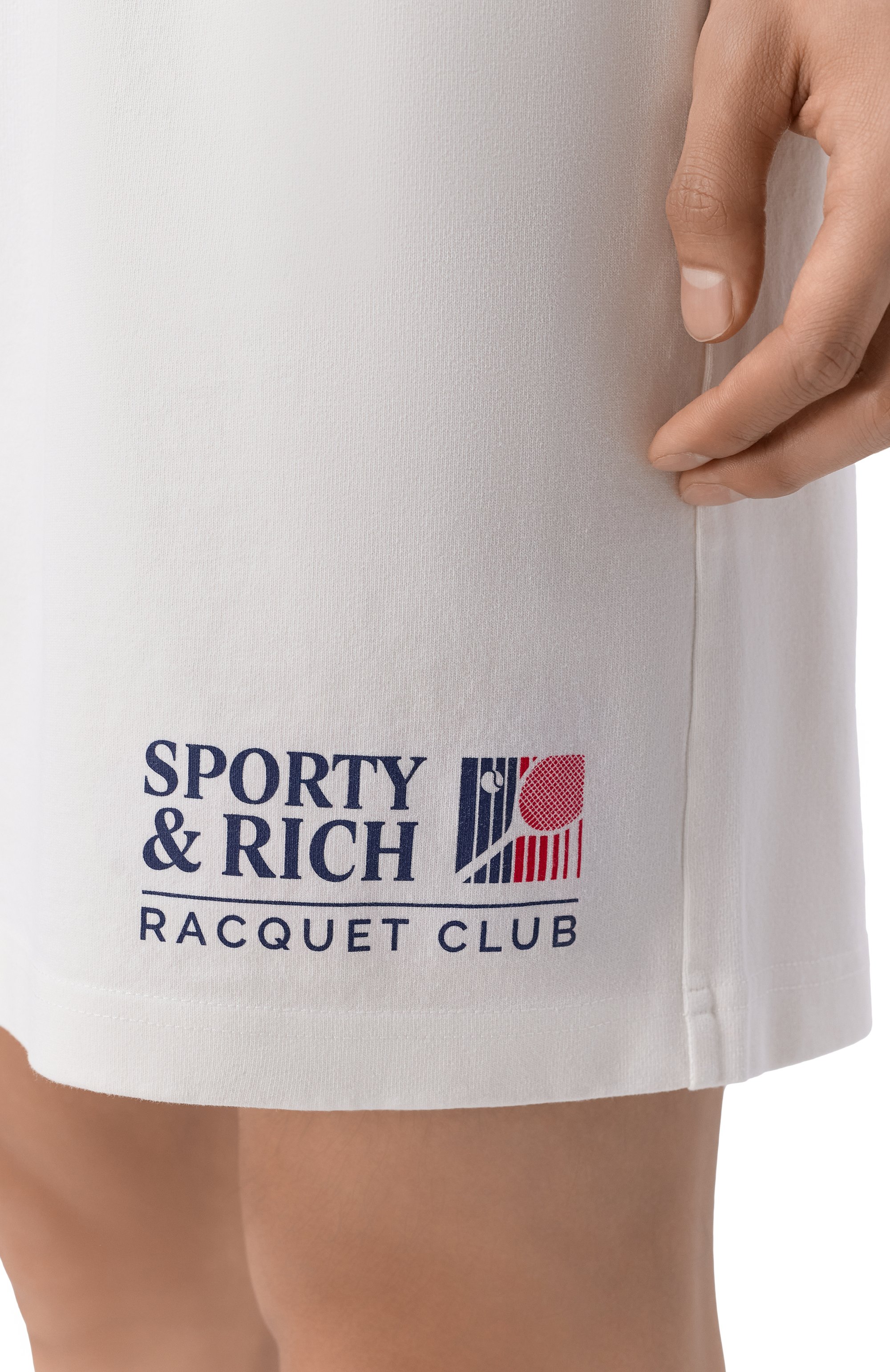 Хлопковые шорты SPORTY AND RICH белого цвета по цене 17900 руб., арт. SH039710431WH01, фото 5 Хлопковые шорты SPORTY AND RICH, арт. SH039710431WH01, фото 5