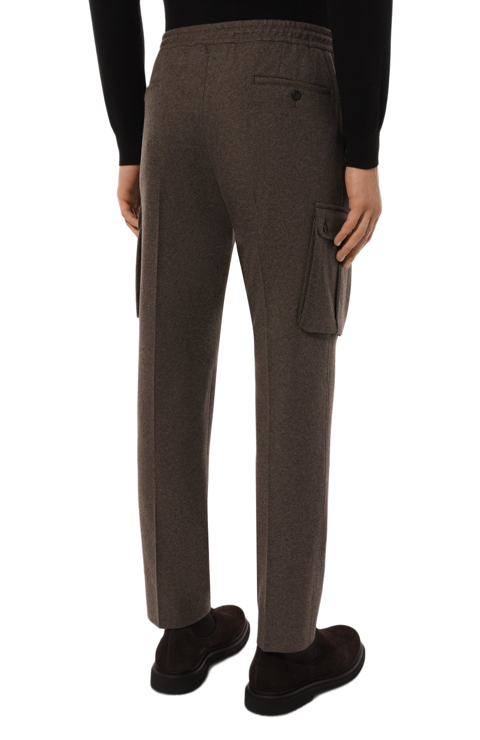 Шерстяные брюки-карго CORNELIANI коричневого цвета по цене 58400 руб., арт. 944L14-9418801, фото 4 Шерстяные брюки-карго CORNELIANI, арт. 944L14-9418801, фото 4