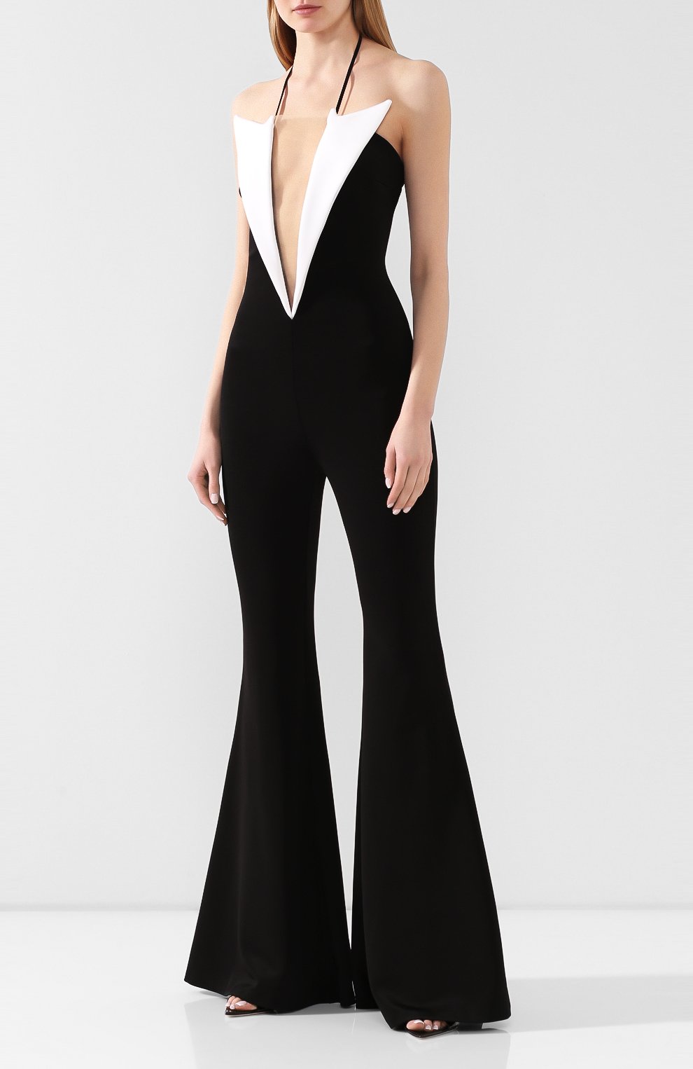 Комбинезон из вискозы BALMAIN черно-белого цвета по цене 478000 руб., арт. TF05348/J017, фото 3 Комбинезон из вискозы BALMAIN, арт. TF05348/J017, фото 3