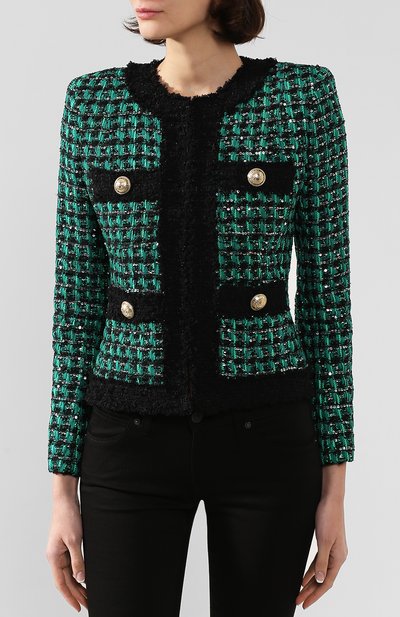 Жакет BALMAIN зеленого цвета по цене 418000 руб., арт. SF17250/X236, фото 3 Жакет BALMAIN, арт. SF17250/X236, фото 3