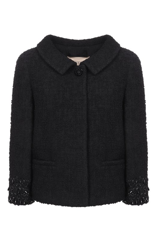 Твидовый жакет Valentino 8B3CE3YP/9VM Чёрный 8B3CE3YP/9VM