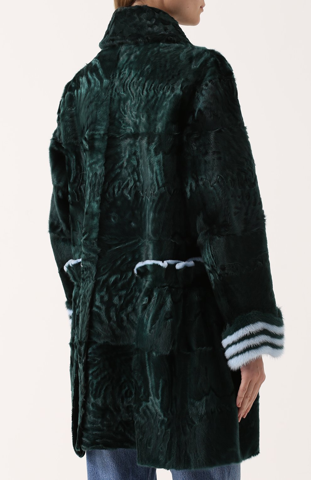 Шуба из каракуля с контрастной отделкой FENDI, арт. FNF70A/SDB, фото 4