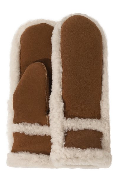 Замшевые варежки YVES SALOMON ENFANT, арт. 25WEA908XXMSCP