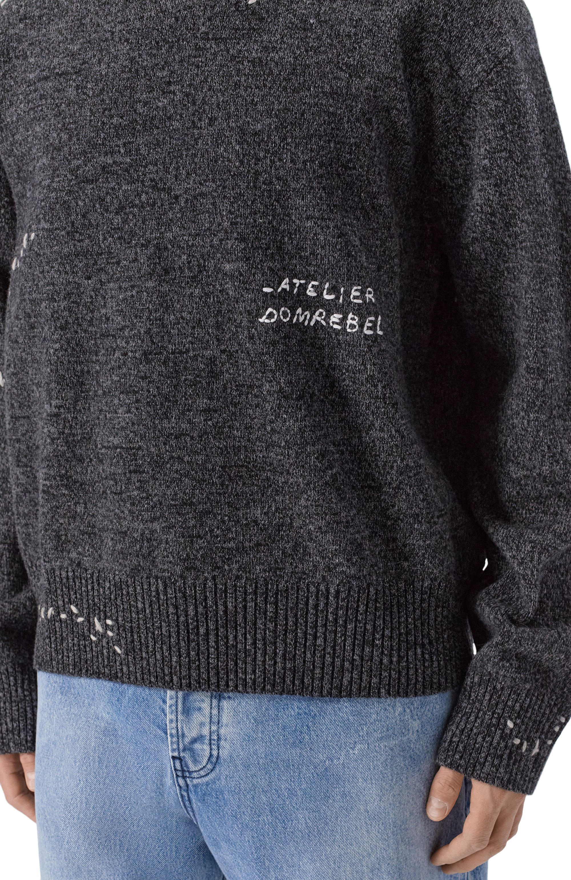 Свитер DOMREBEL темно-серого цвета по цене 49950 руб., арт. M RENEGADE/KNIT CREWNECK, фото 5 Свитер DOMREBEL, арт. M RENEGADE/KNIT CREWNECK, фото 5