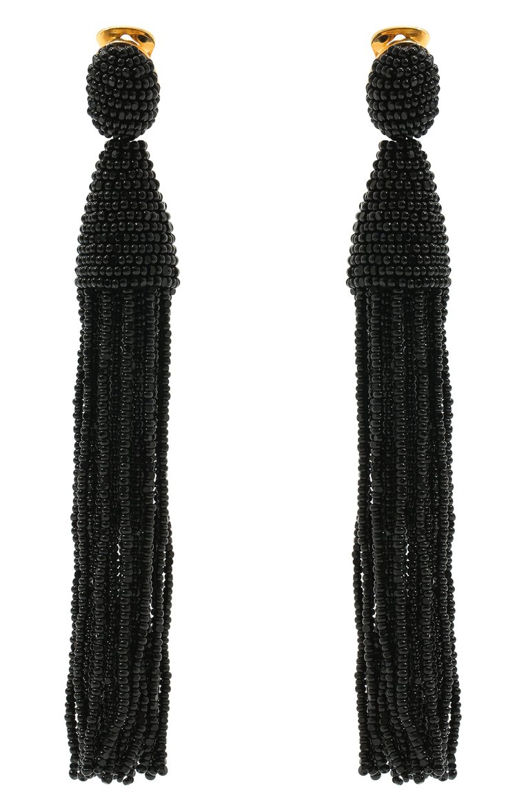 Серьги-клипсы из бисера OSCAR DE LA RENTA, арт. 0J101BLK, фото 1