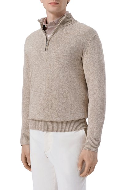 Хлопковый джемпер ANDREA CAMPAGNA бежевого цвета по цене 54650 руб., арт. M5426-8076, фото 3 Хлопковый джемпер ANDREA CAMPAGNA, арт. M5426-8076, фото 3