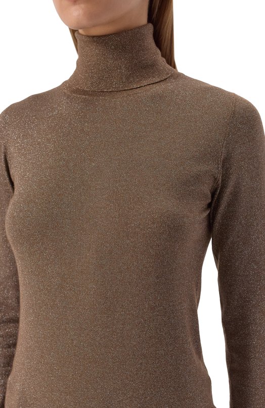 Водолазка из кашемира и шелка Brunello Cucinelli M41800063P Коричневый  M41800063P Фото 5