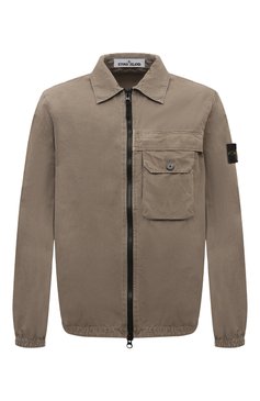 Мужская хлопковая куртка STONE ISLAND серого цвета, арт. M07315107WN | Фото 1 (Материал внешний: Хлопок; Материал сплава: Проставлено; Рукава: Длинные; Длина (верхняя одежда): Короткие; Драгоценные камни: Проставлено; Кросс-КТ: Ветровка, Легкие; Стили: Кэжуэл)